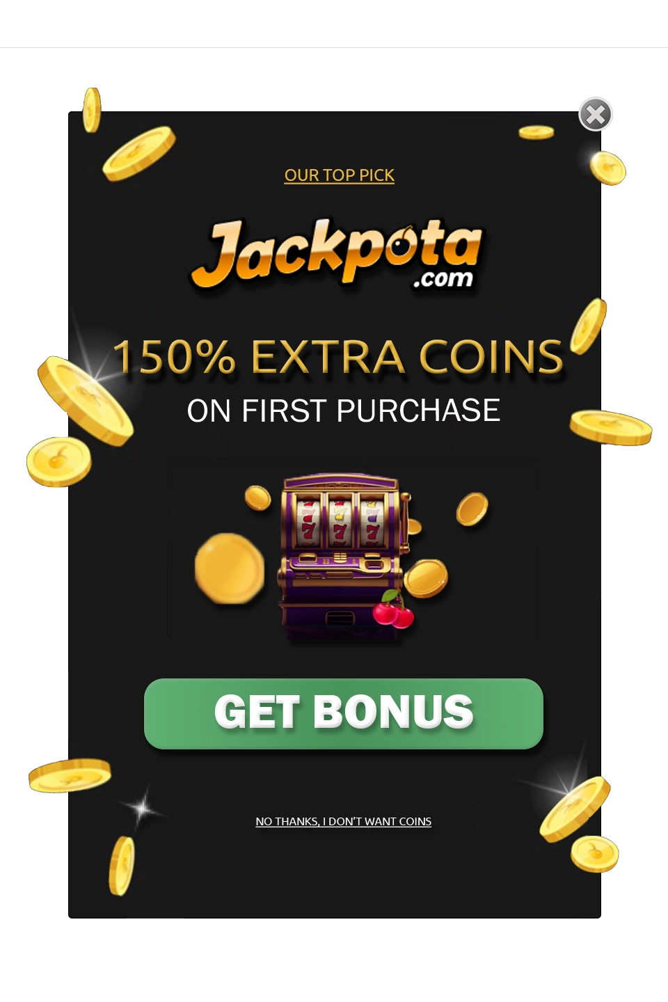 Special Bonus Offer Pop-up